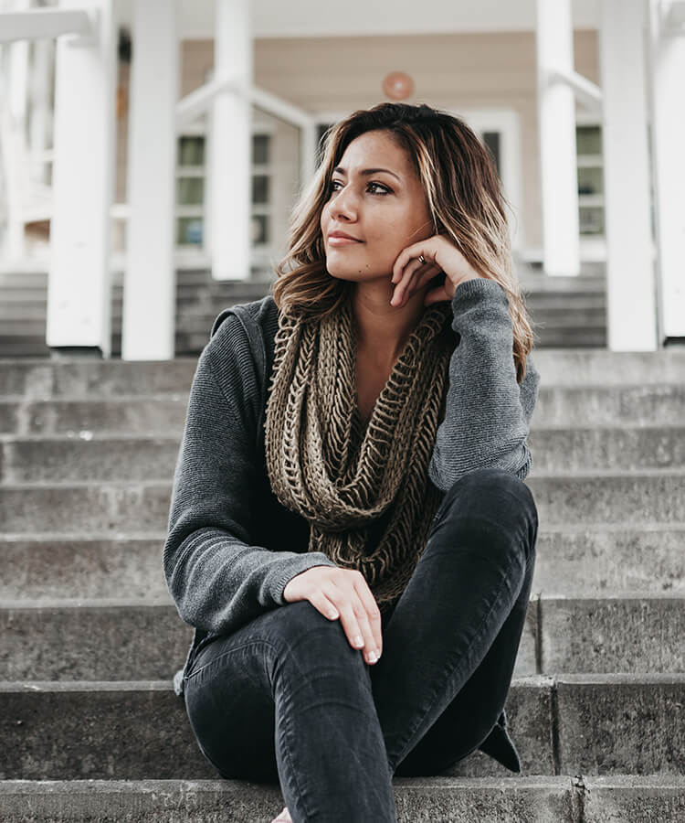 woman hero sitting